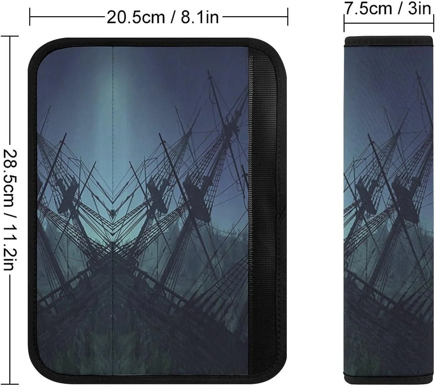 Undersea Shipwreck Fashion Car Seat Belt Cover Pad for Shoulder Bag Camera Soft Comfort Accessories 1PCS