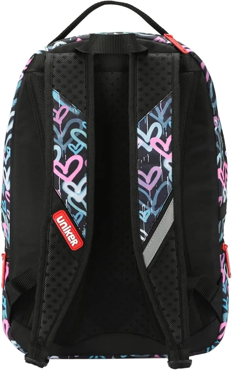 UNIKER Graffiti Backpack, Designer Laptop Backpack for 15.6 Inch Work,Water Resistant Backpack Computer Bag,HeartBeat‌