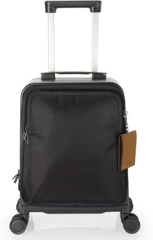 UNIKER Laptop Briefcase with Cup Holder,Small Rolling Suitcase for Work,Carry On Luggage 17x12x10,16 Inch Suitcases with 4 Spinner Wheels,Rolling Teacher Bag Black
