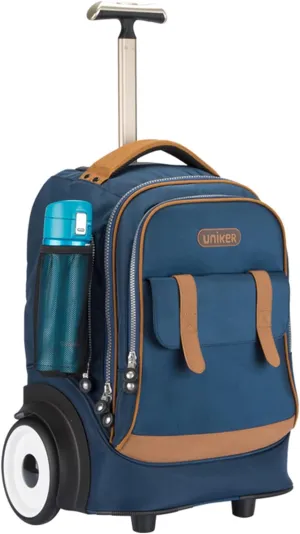 UNIKER Rolling Laptop Bag for 15.6 Inch Laptop,Roller Bag,Backpack with Wheels,20 Inch Wheeled Computer Bag,T5- Blue