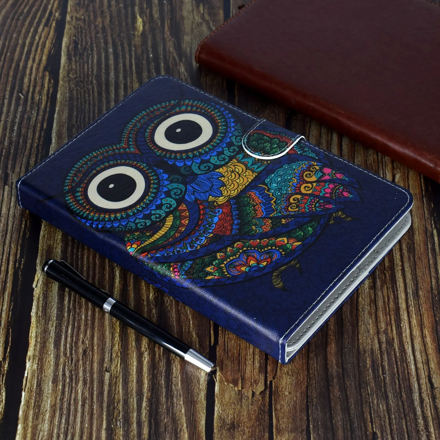 Universal Laptop Protective Case 7Inches Color Painted PU Cover with Front Snap owl