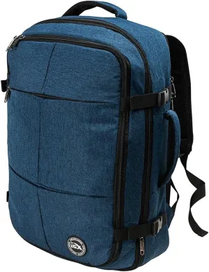 Uppsala Carry on Luggage 22x14x9 Cabin Bag Expandable Backpack Expanding to 22x14x10-Integrated Laptop Sleeve Creating Ideal Laptop Bag - Perfect Southwest Airlines Travel Backpack (Navy)