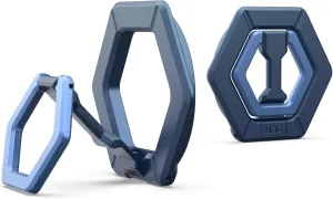 URBAN ARMOR GEAR UAG Magnetic Ring Stand Compatible with MagSafe Magnet, Removable Metal Finger Ring Grip 360 Rotation Adjustable Kickstand for iPhone 16/15, Galaxy S25, S24, Mallard/Bright Blue
