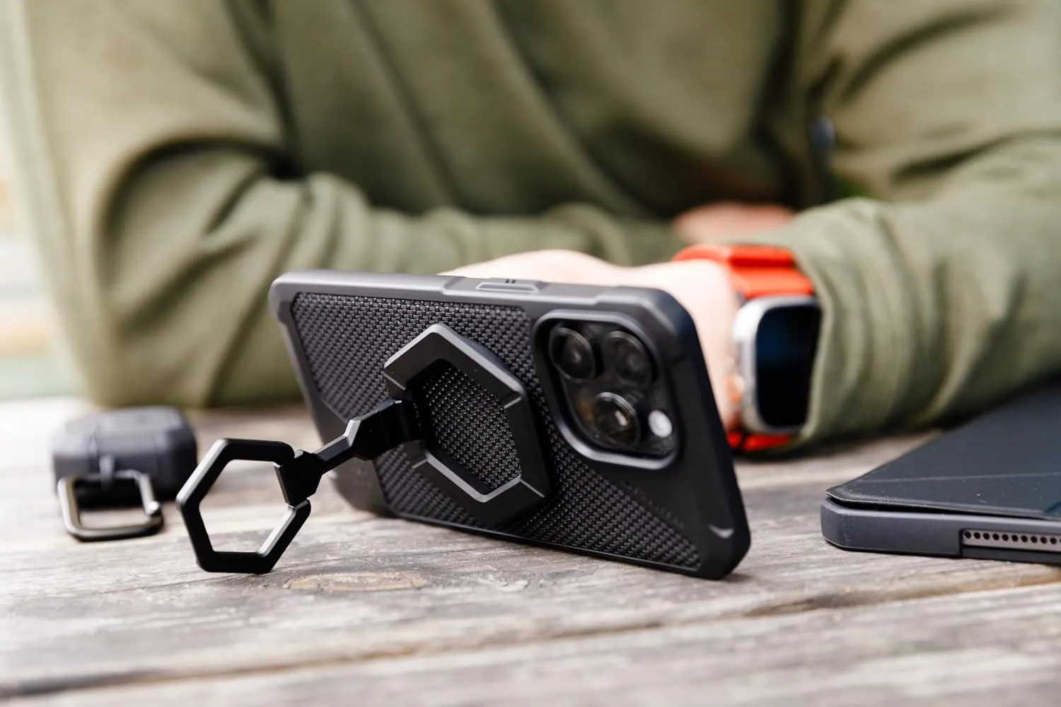 URBAN ARMOR GEAR UAG Magnetic Ring Stand Compatible with MagSafe Magnet, Removable Metal Finger Ring Grip 360 Rotation Adjustable Kickstand for iPhone 16/15, Galaxy S25, S24, Mallard/Bright Blue