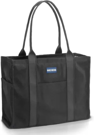 Utility Large Canvas Tote Bag with Compartments.Durable Laptop Bag with Zipper closure,Beach,everyday bag