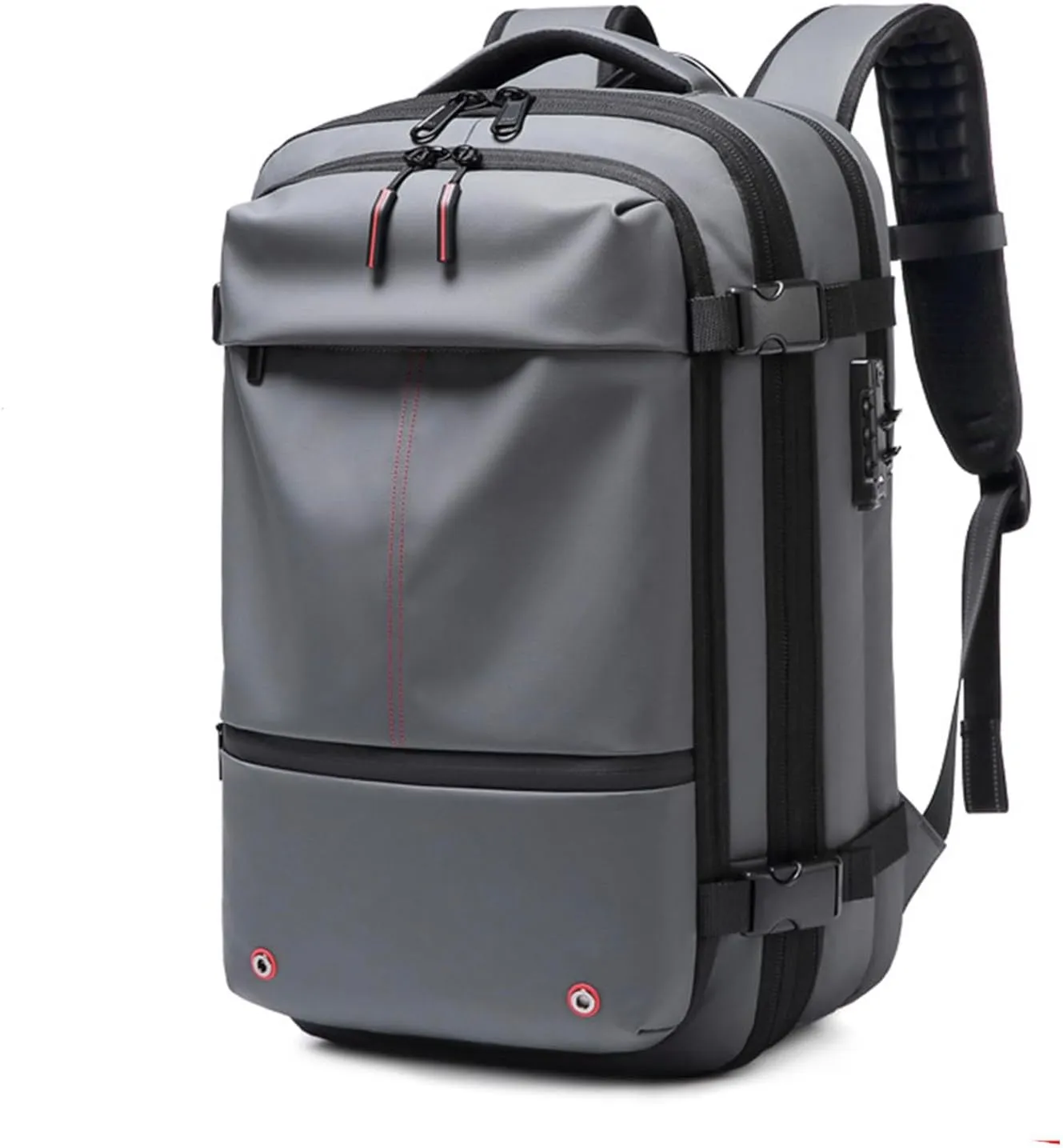 Vac-pack Backpack, Airback Backpack, Expandable Vacuum Compression Backpack, Multifunction Expandable Carry On Travel Backpack, Business Trips, and Air Travel (Grey)