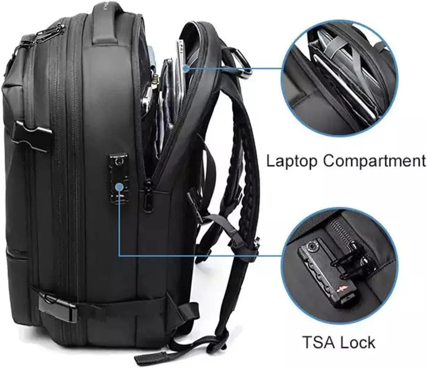 Vacpack Backpack,Vacuum Pack Backpack for Travel,Expandable Airback Vacuum Compression Backpack,Waterproof,Anti-Theft(Grey)
