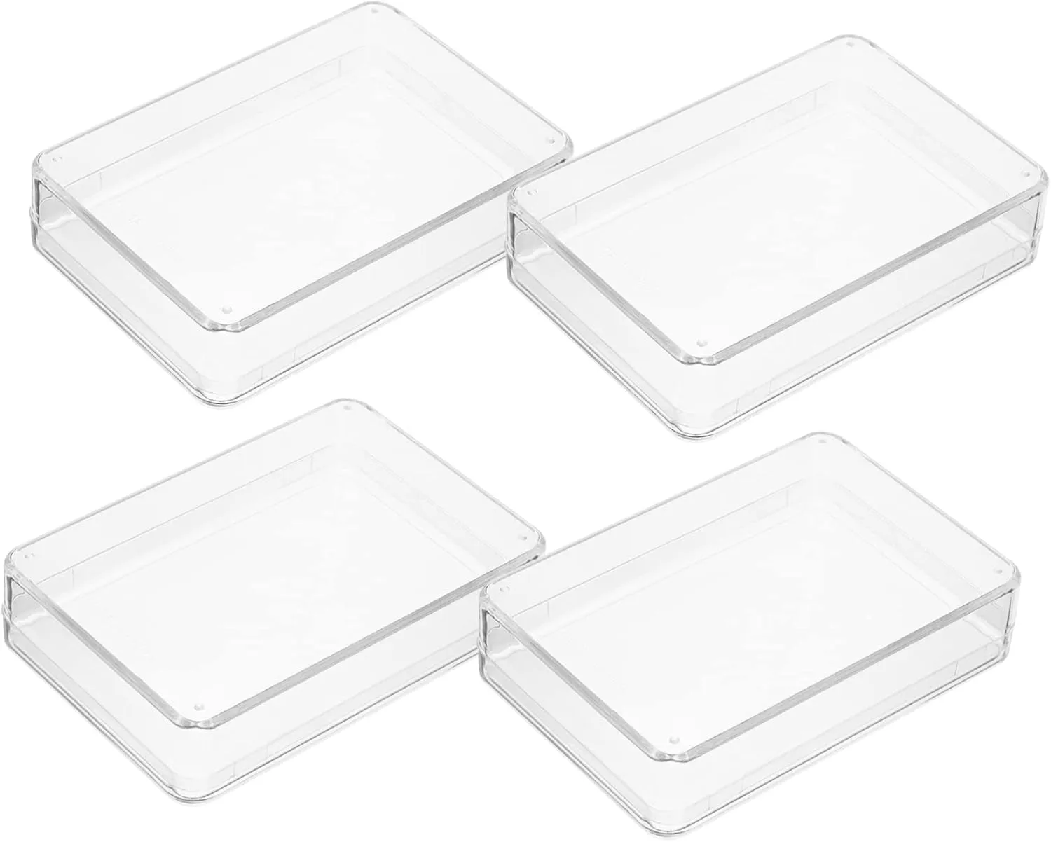 VANZACK 4pcs Clear Poker Organizer with Portable Storage Case Plastic Holder for Gaming Cards for Beads and Items Transparent Design for Easy Viewing
