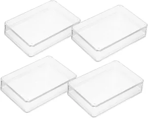 VANZACK 4pcs Clear Poker Organizer with Portable Storage Case Plastic Holder for Gaming Cards for Beads and Items Transparent Design for Easy Viewing