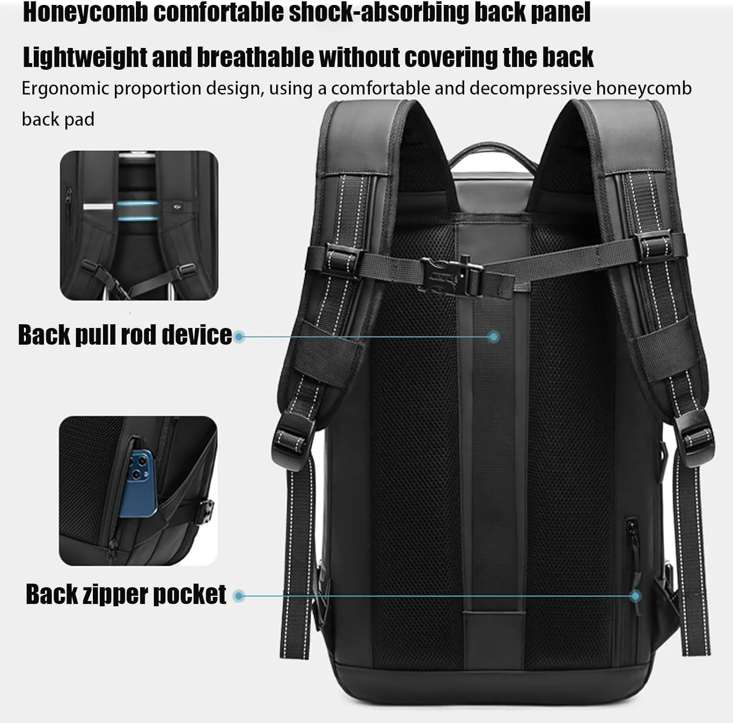 Veloutte Travel Backpack, Veloussette Prestige Space Bag, 60l Expandable Travel Backpack with Vacuum Space Bag & Pump (A)