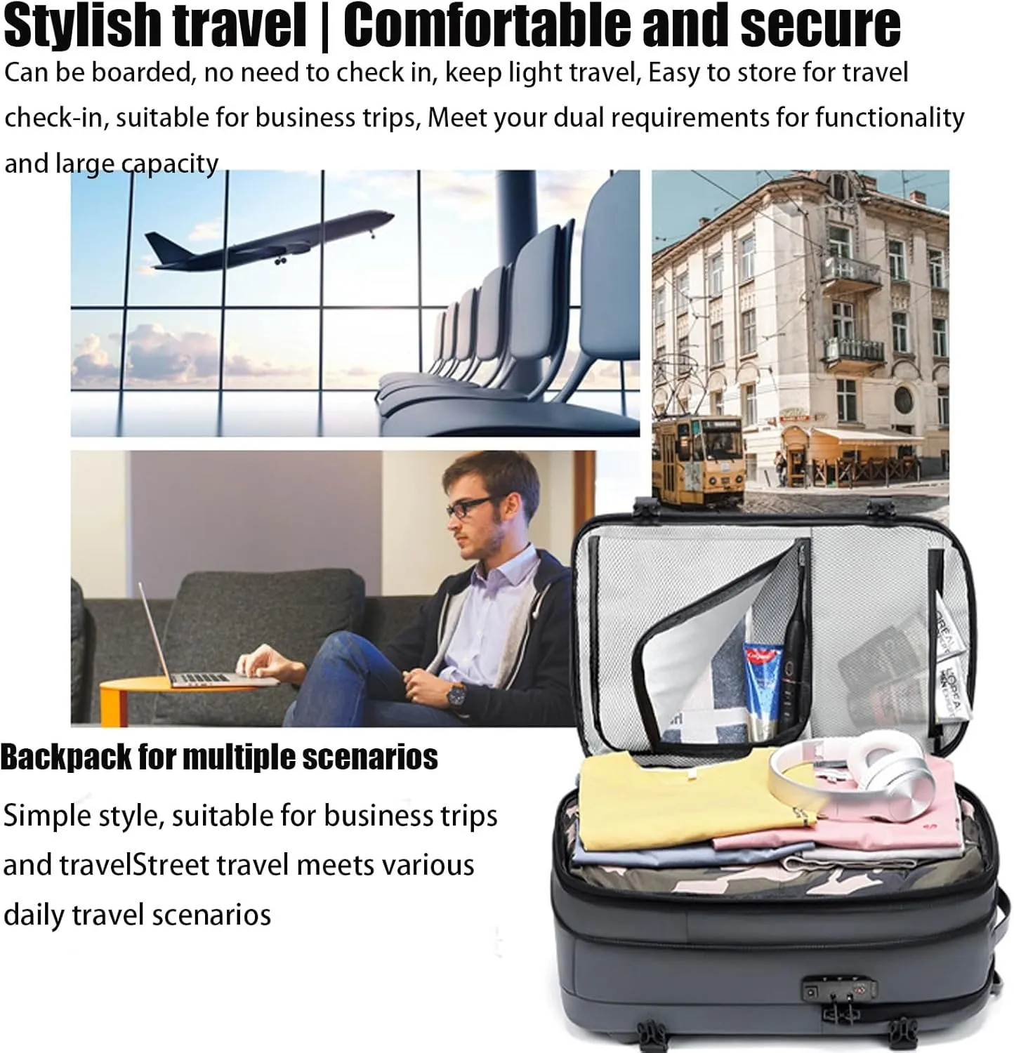 Veloutte Travel Backpack, Veloussette Prestige Space Bag, 60l Expandable Travel Backpack with Vacuum Space Bag & Pump (A)