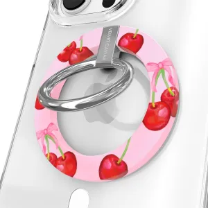 VELVET CAVIAR Compatible with MagSafe Phone Grip - Magnetic Ring Holder with Adjustable Stand - Removable MagSafe Accessories for iPhone 16, 15, 14, 13, 12 (Sweet Cherry)
