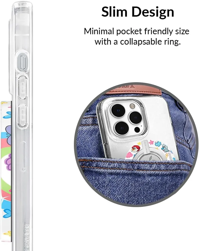 VELVET CAVIAR Compatible with MagSafe Phone Grip - Magnetic Ring Holder with Adjustable Stand - Removable MagSafe Accessories for iPhone 16, 15, 14, 13, 12 (The PPG Girl Power)