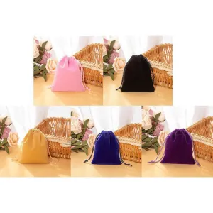 Velvet Gift Drawstring Bags 50PCS 5Colours 3Sizes