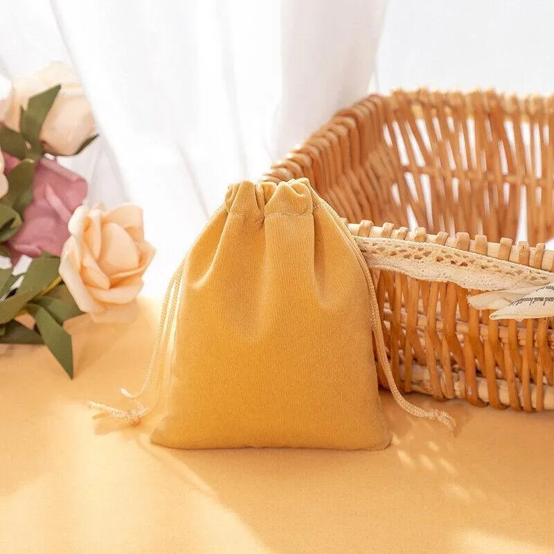 Velvet Gift Drawstring Bags 50PCS 5Colours 3Sizes