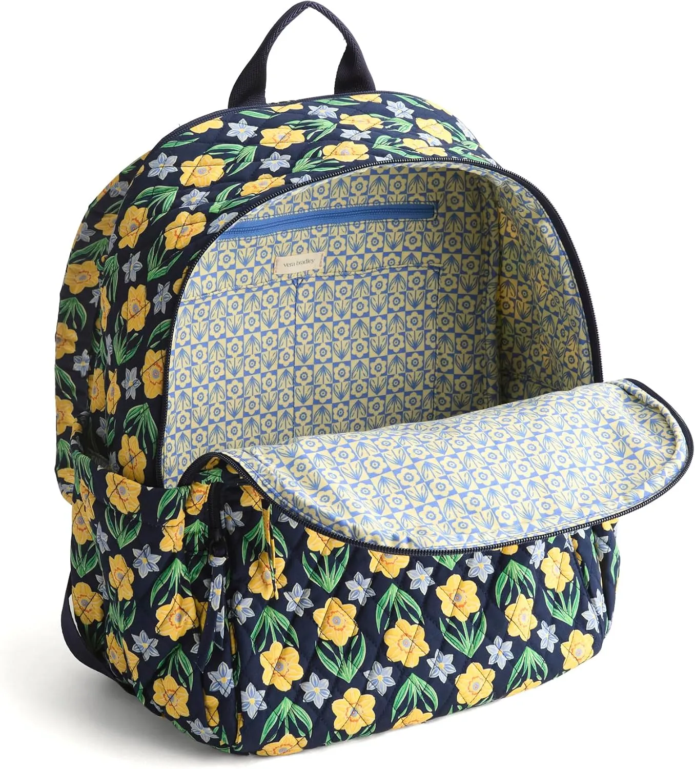 Vera Bradley Premium Cotton Bancroft Backpack, Daffodils