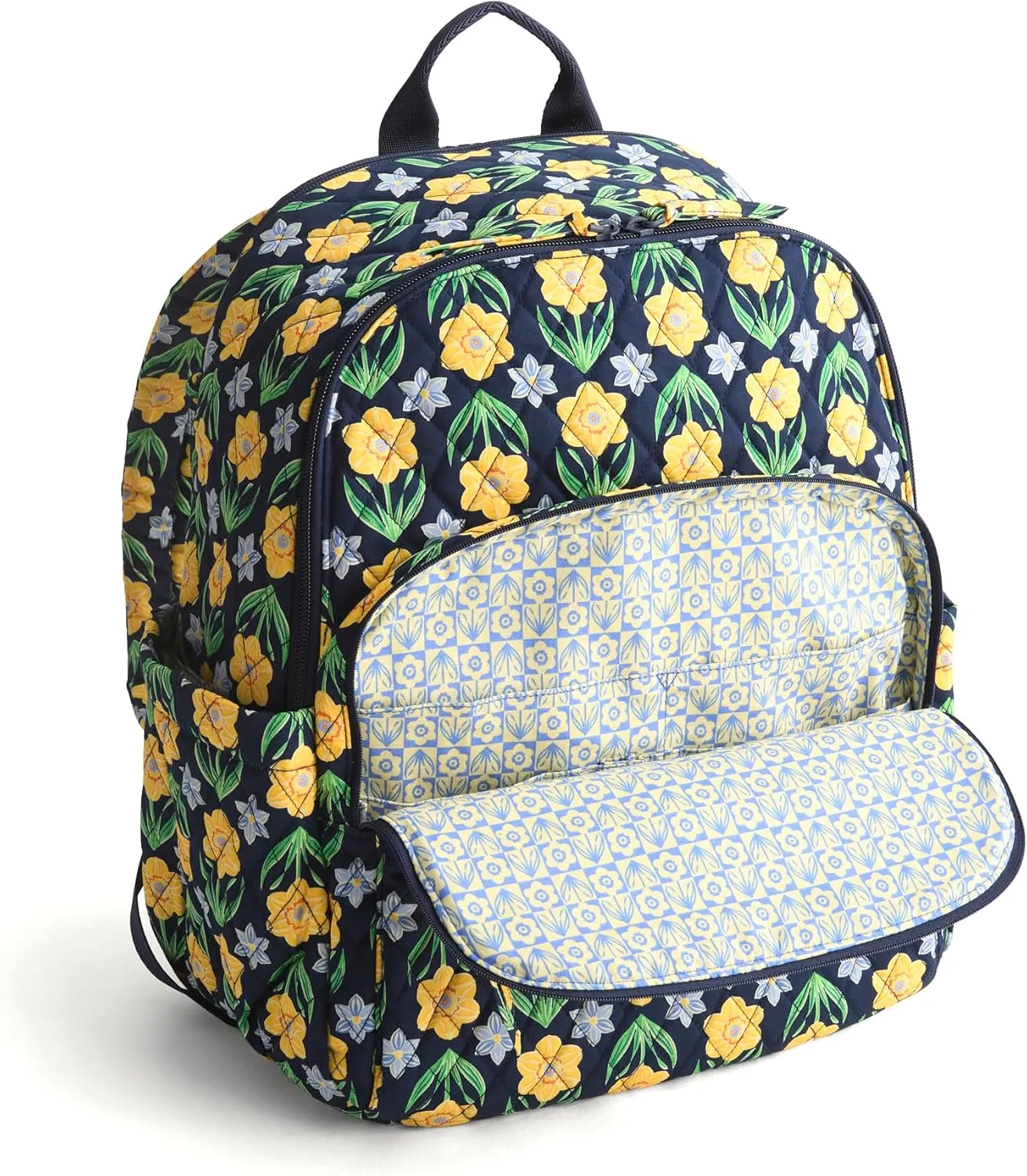 Vera Bradley Premium Cotton Bancroft Backpack, Daffodils