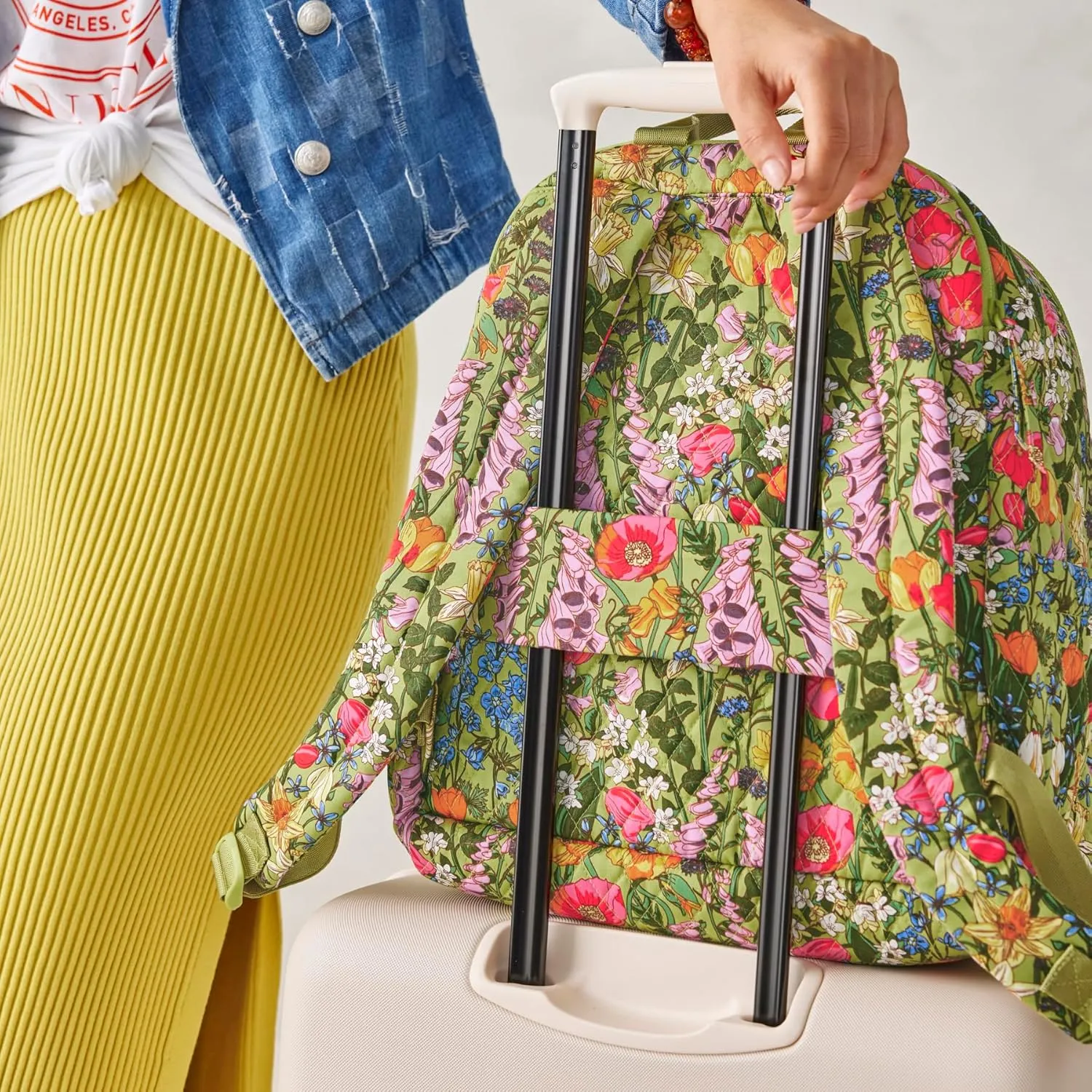 Vera Bradley Premium Cotton Bancroft Backpack, Meadow Bouquet