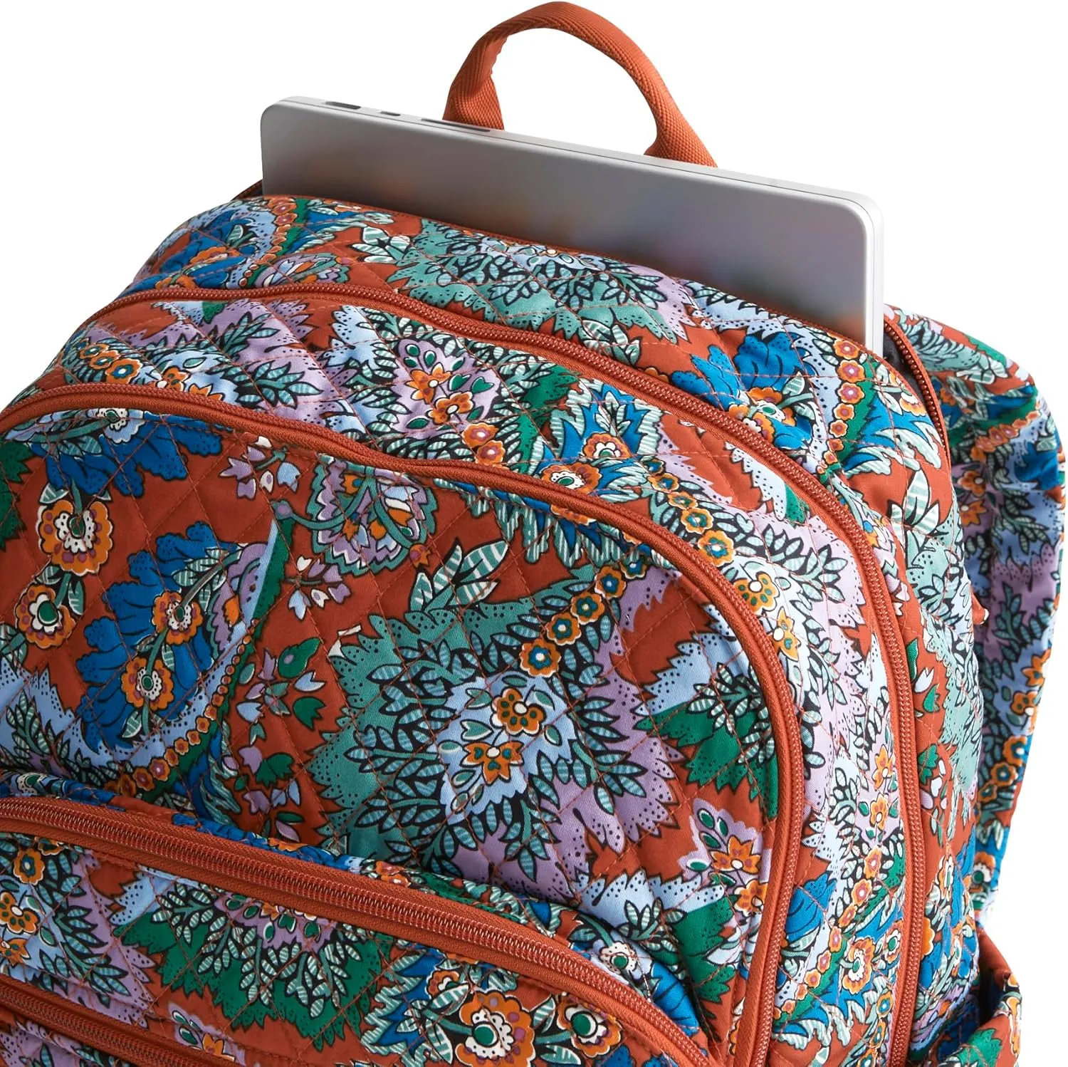 Vera Bradley Premium Cotton Large Bancroft Backpack, Flowers   Feathers