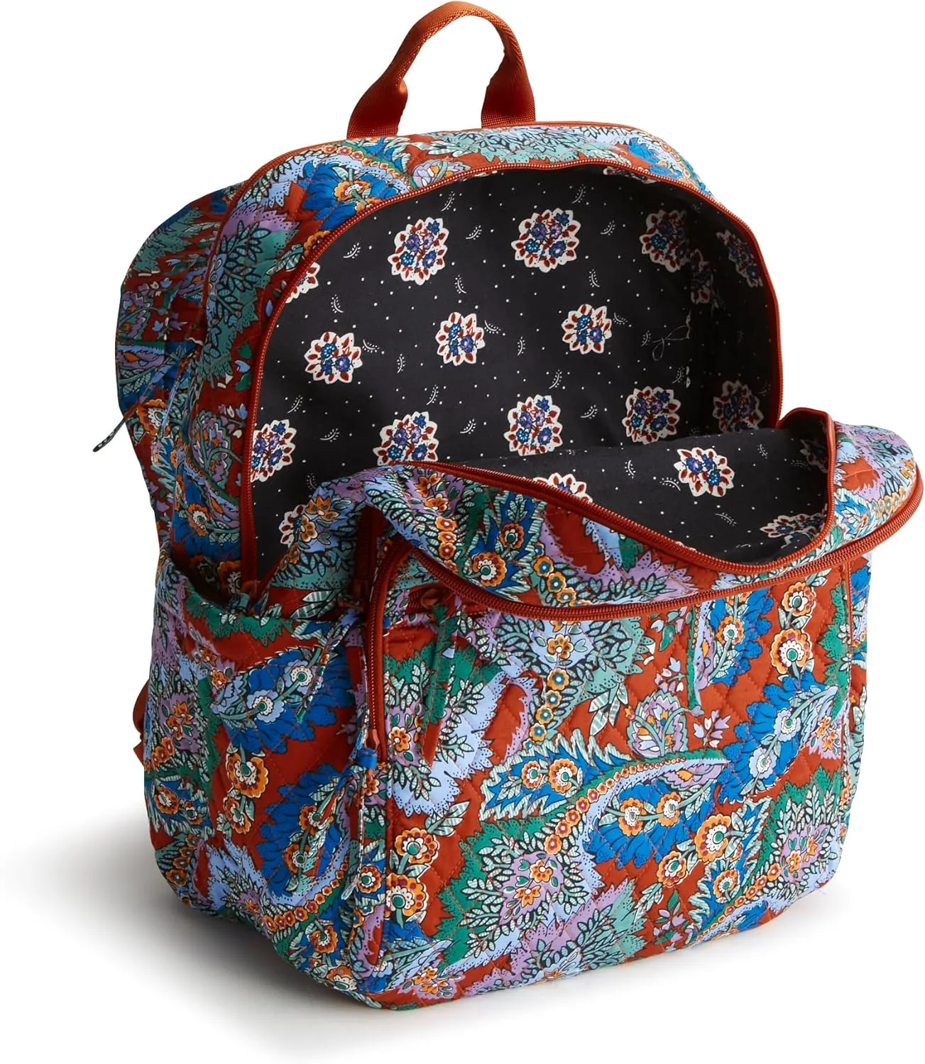 Vera Bradley Premium Cotton Large Bancroft Backpack, Flowers   Feathers