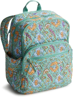 Vera Bradley Premium Cotton Large Bancroft Backpack, Gemstone Paisley