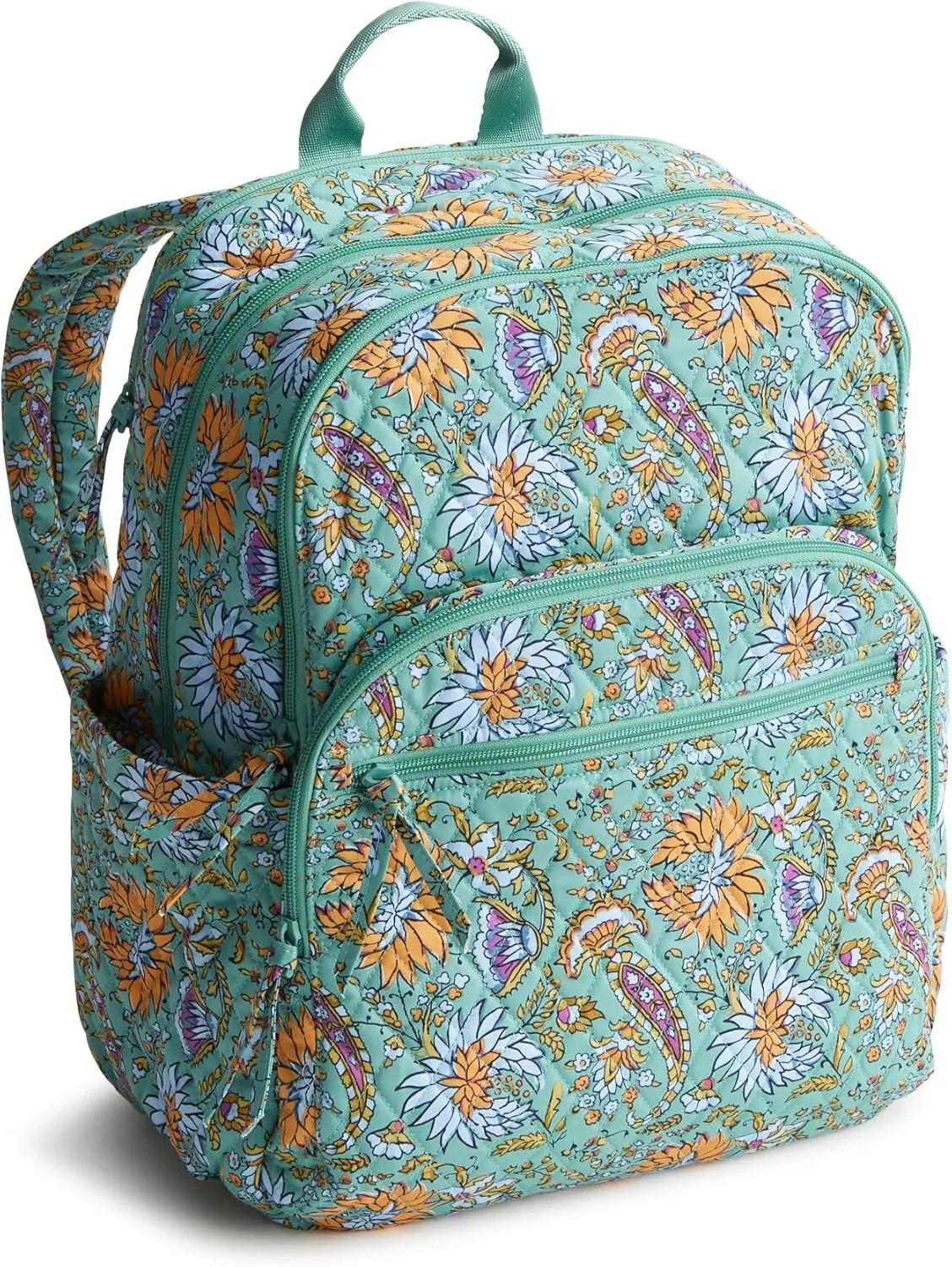 Vera Bradley Premium Cotton Large Bancroft Backpack, Gemstone Paisley
