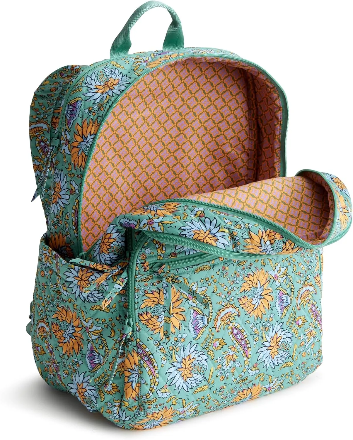 Vera Bradley Premium Cotton Large Bancroft Backpack, Gemstone Paisley