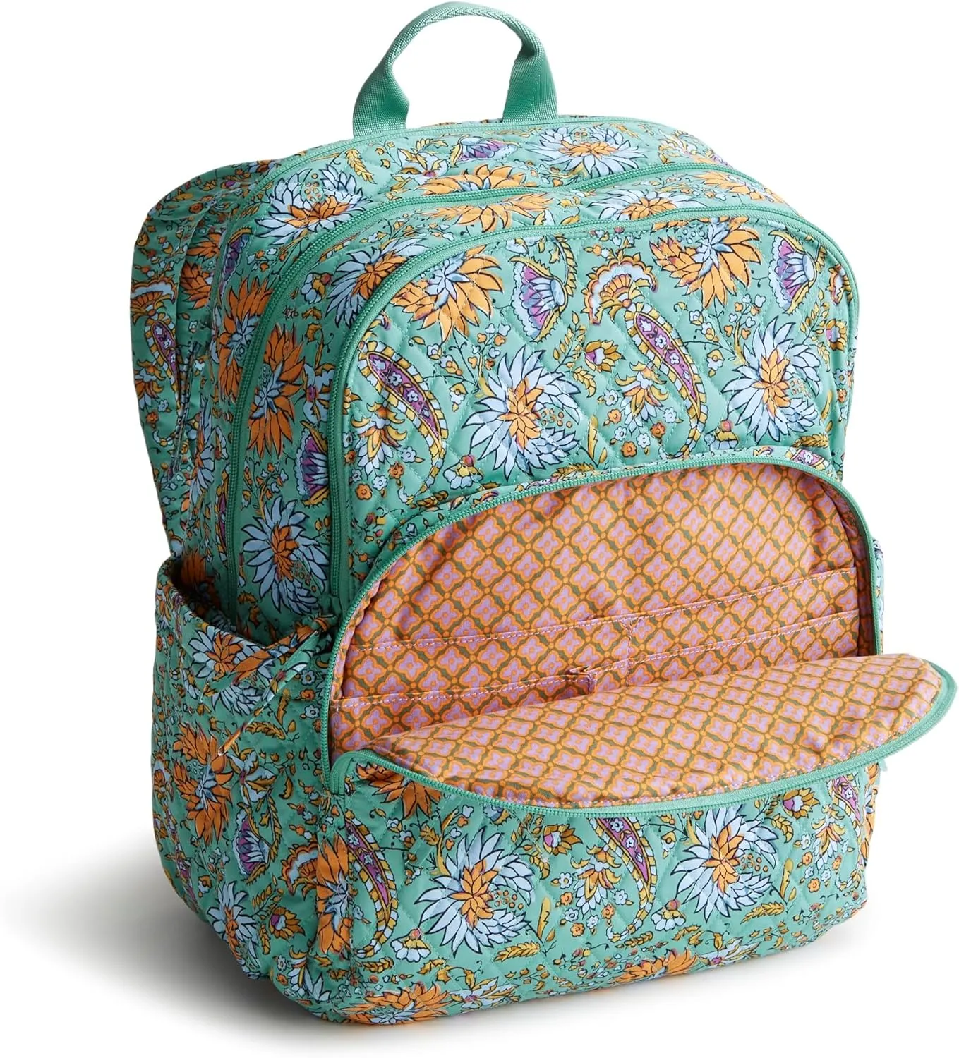 Vera Bradley Premium Cotton Large Bancroft Backpack, Gemstone Paisley