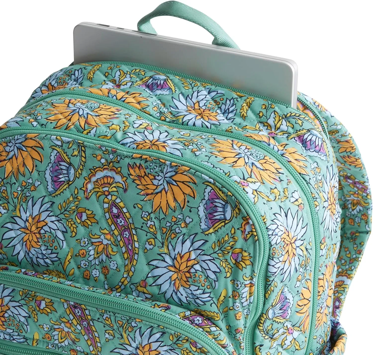 Vera Bradley Premium Cotton Large Bancroft Backpack, Gemstone Paisley