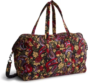Vera Bradley Premium Cotton Large Miramar Weekender, Midnight Garden Paisley