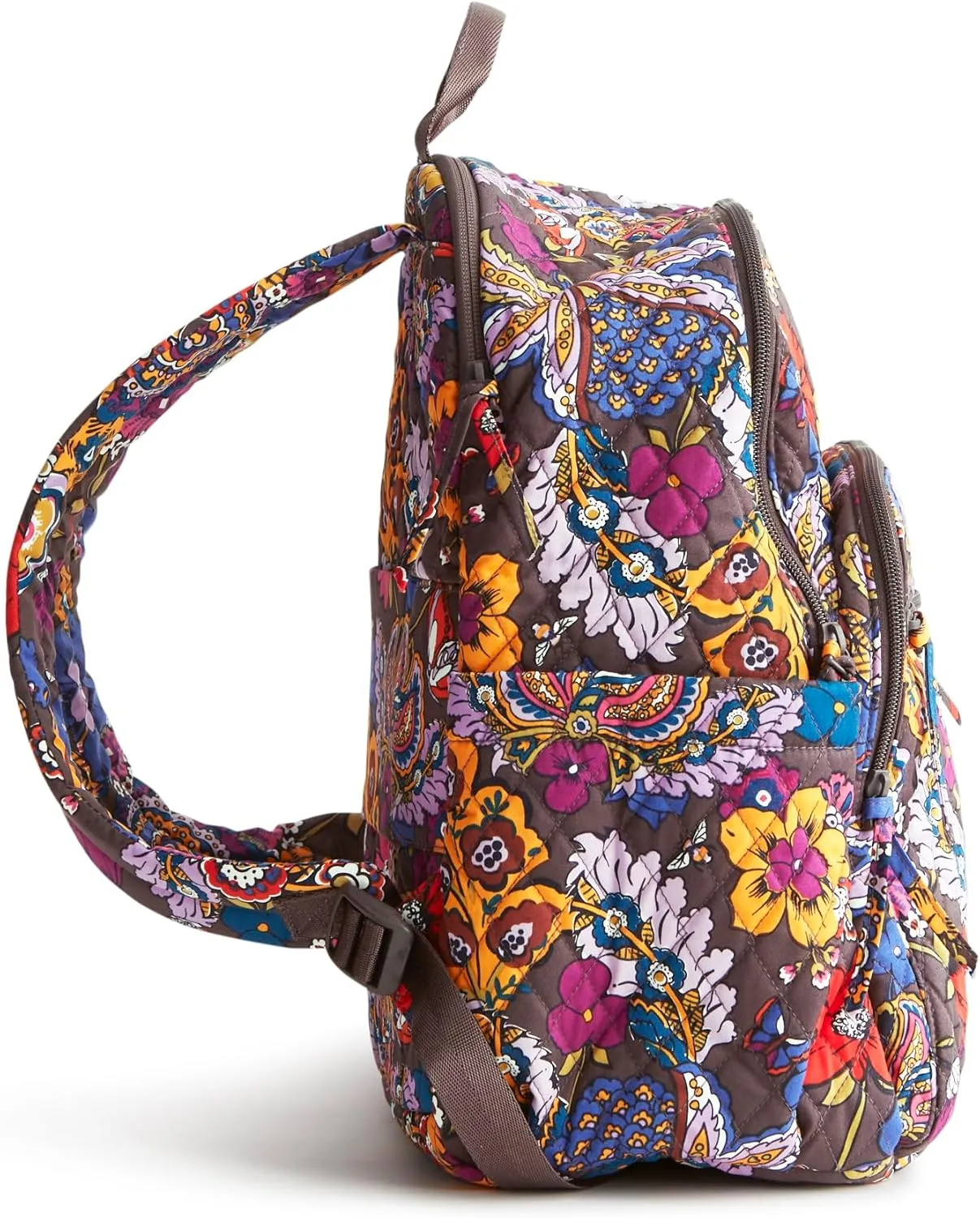 Vera Bradley Women's Premium Cotton Bancroft Backpack, Colorful Bouquet, One Size