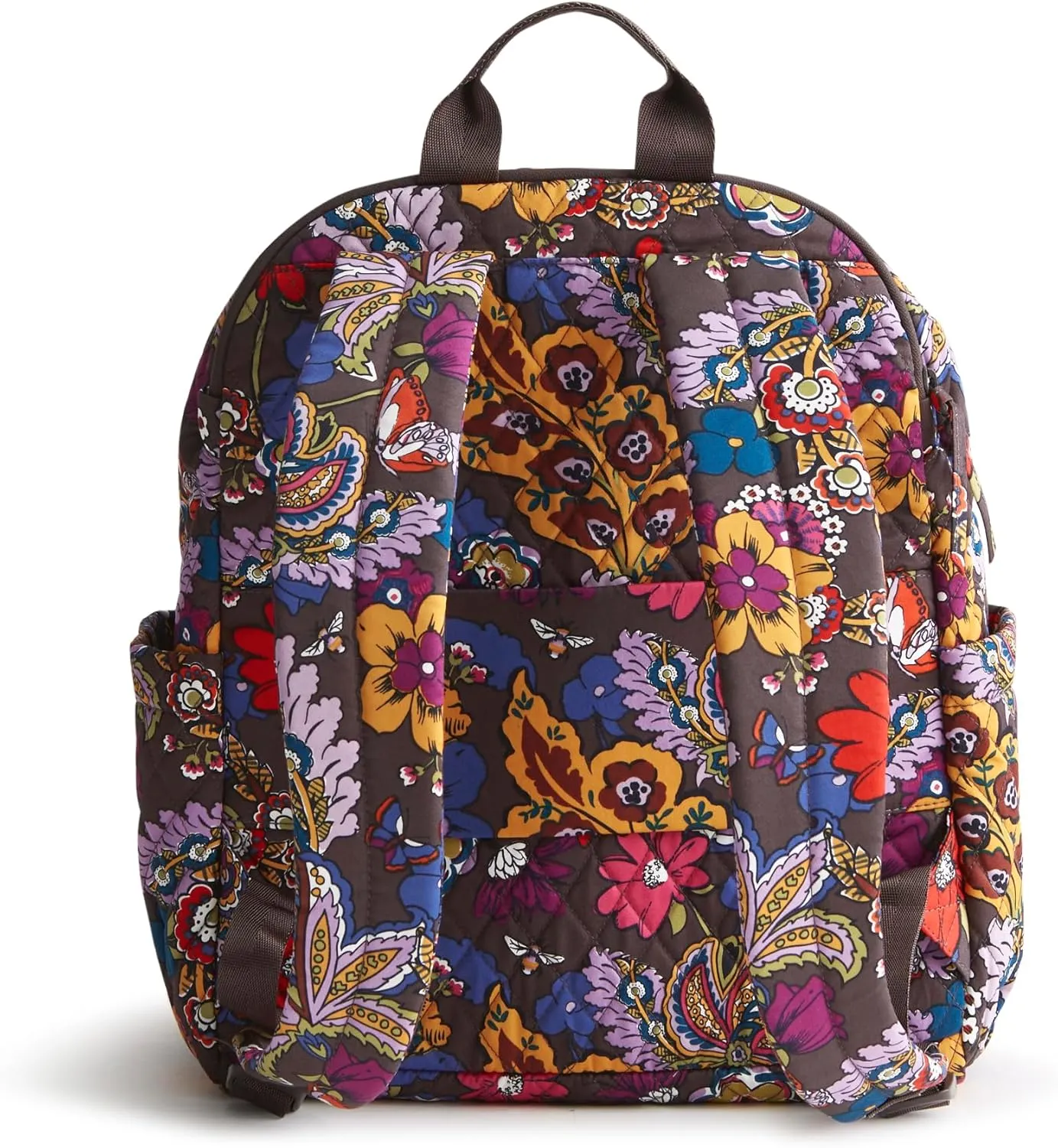 Vera Bradley Women's Premium Cotton Bancroft Backpack, Colorful Bouquet, One Size