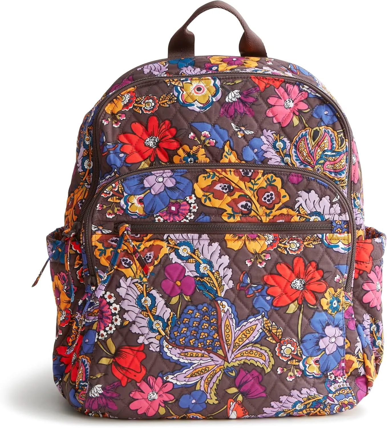 Vera Bradley Women's Premium Cotton Bancroft Backpack, Colorful Bouquet, One Size