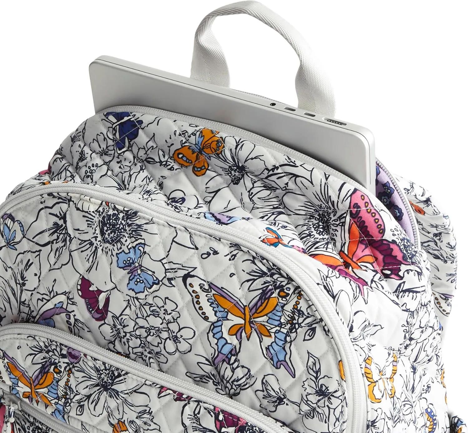 Vera Bradley Women's Premium Cotton Bancroft Backpack, Wing   Bloom, One Size