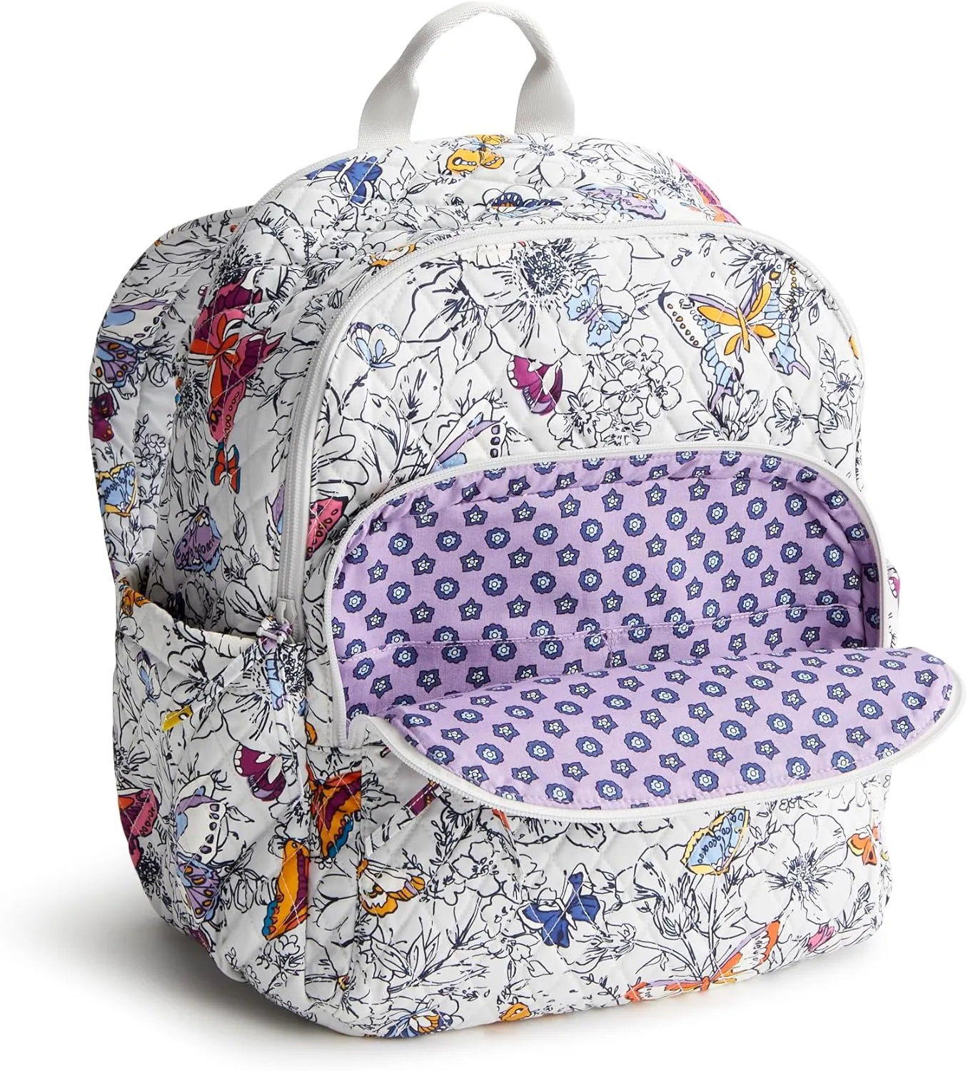 Vera Bradley Women's Premium Cotton Bancroft Backpack, Wing   Bloom, One Size
