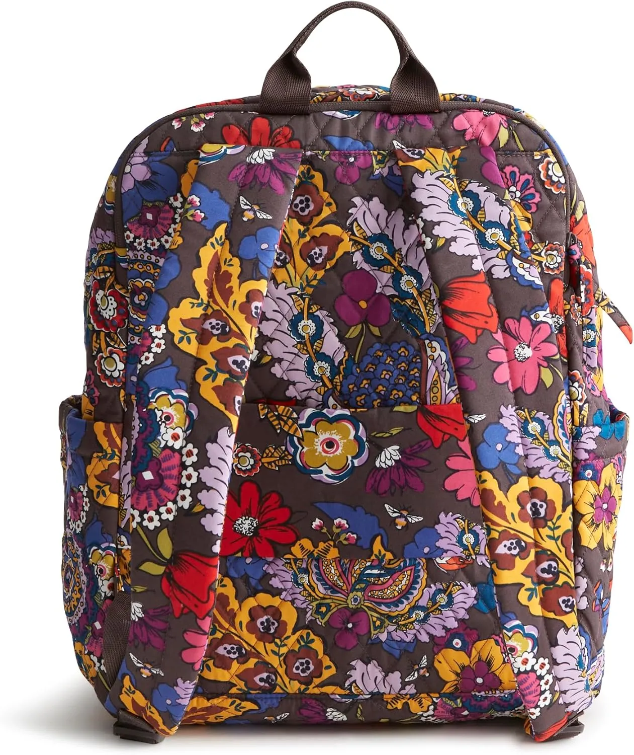 Vera Bradley Women's Premium Cotton Large Bancroft Backpack, Colorful Bouquet, One Size