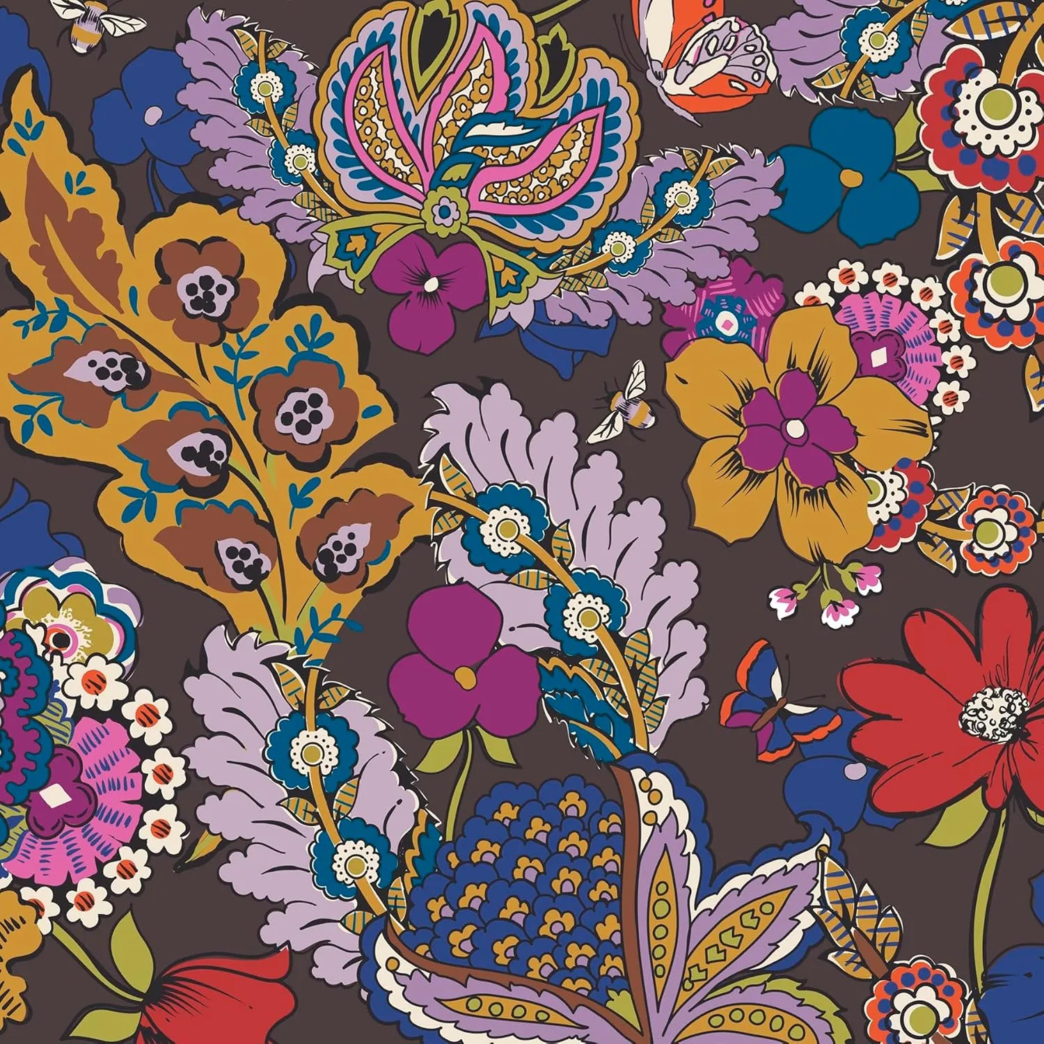 Vera Bradley Women's Premium Cotton Large Bancroft Backpack, Colorful Bouquet, One Size
