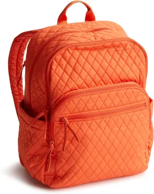Vera Bradley Women's Premium Cotton Large Bancroft Backpack, Koi Orange, One Size