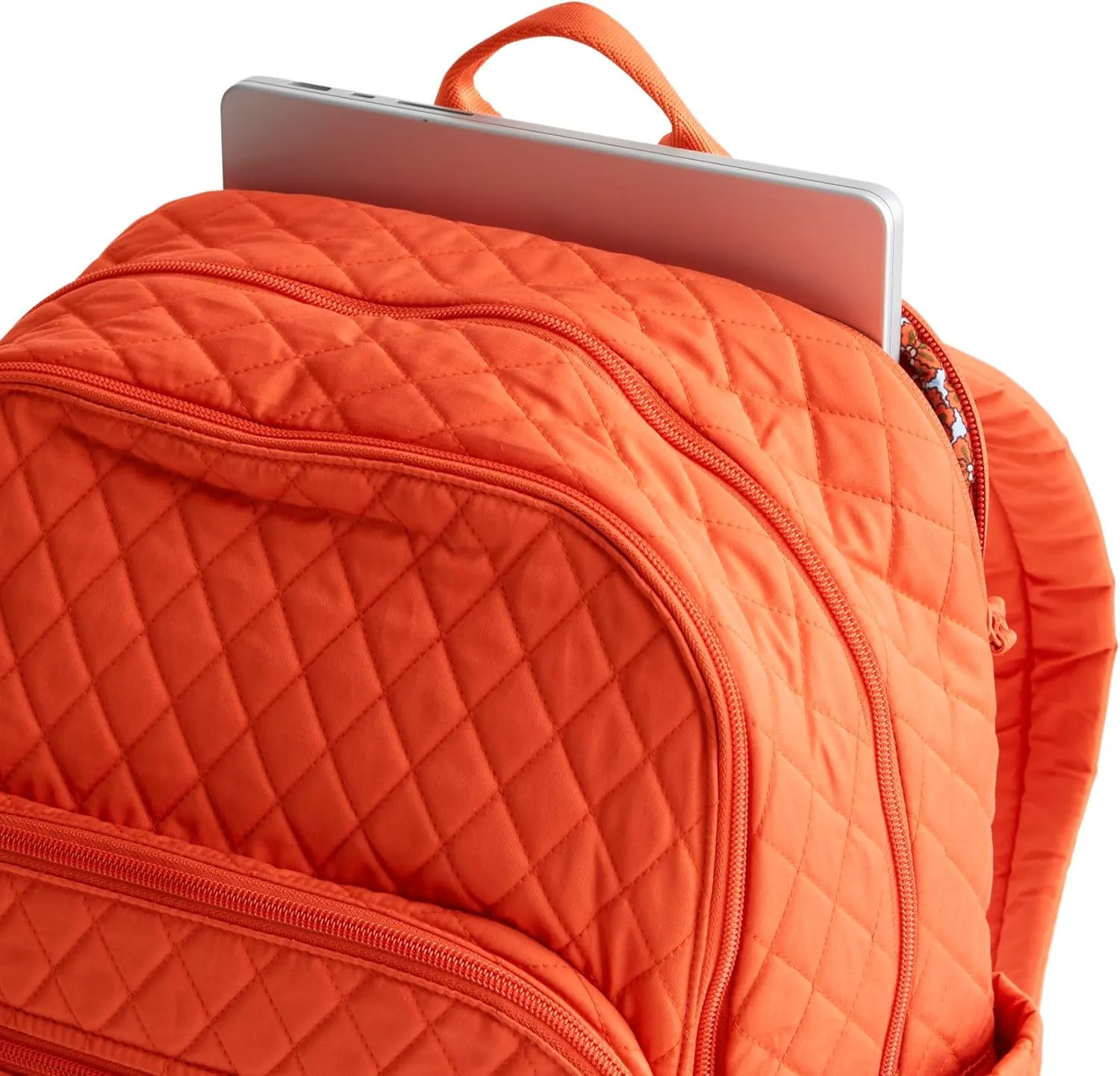 Vera Bradley Women's Premium Cotton Large Bancroft Backpack, Koi Orange, One Size