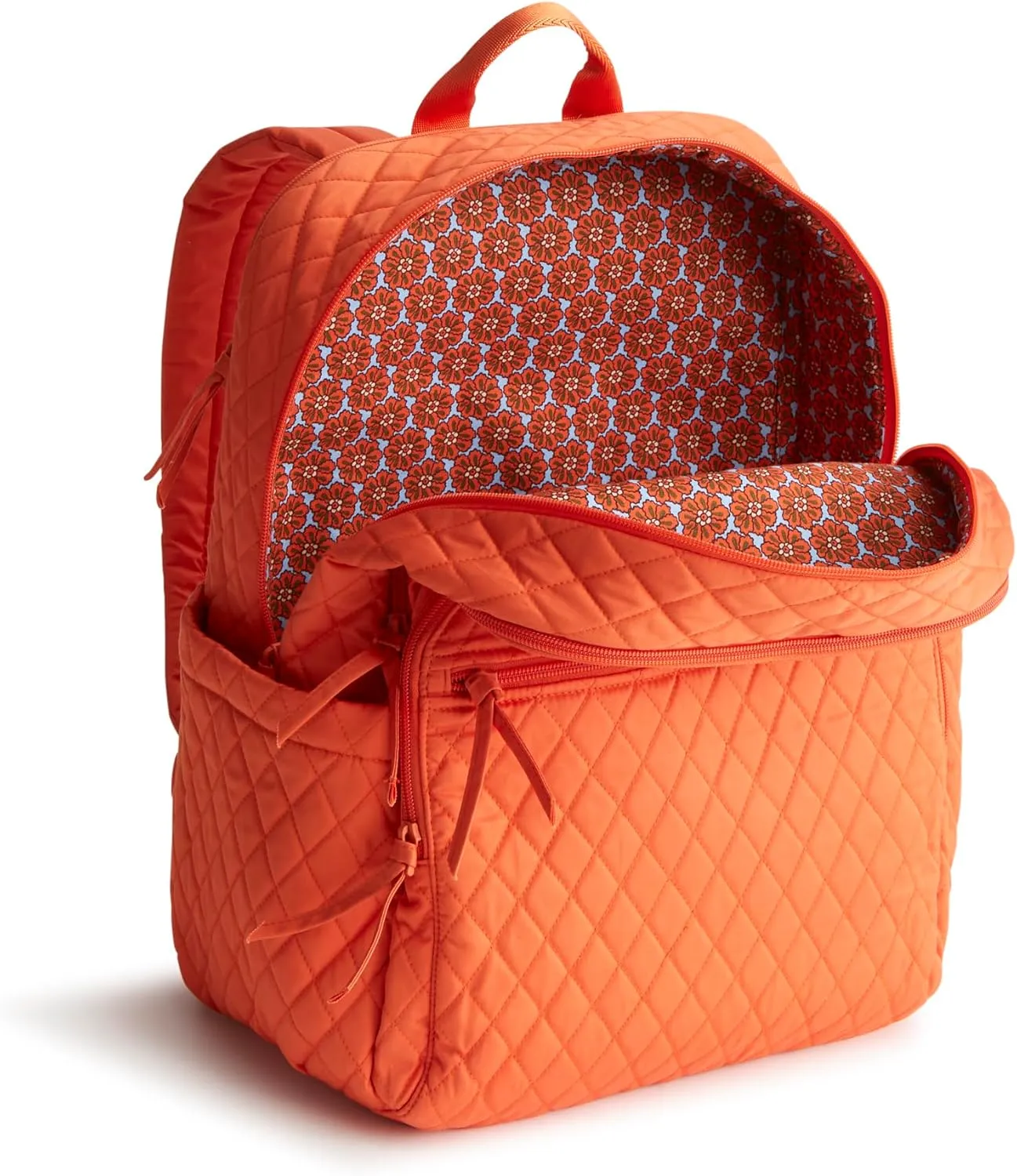 Vera Bradley Women's Premium Cotton Large Bancroft Backpack, Koi Orange, One Size