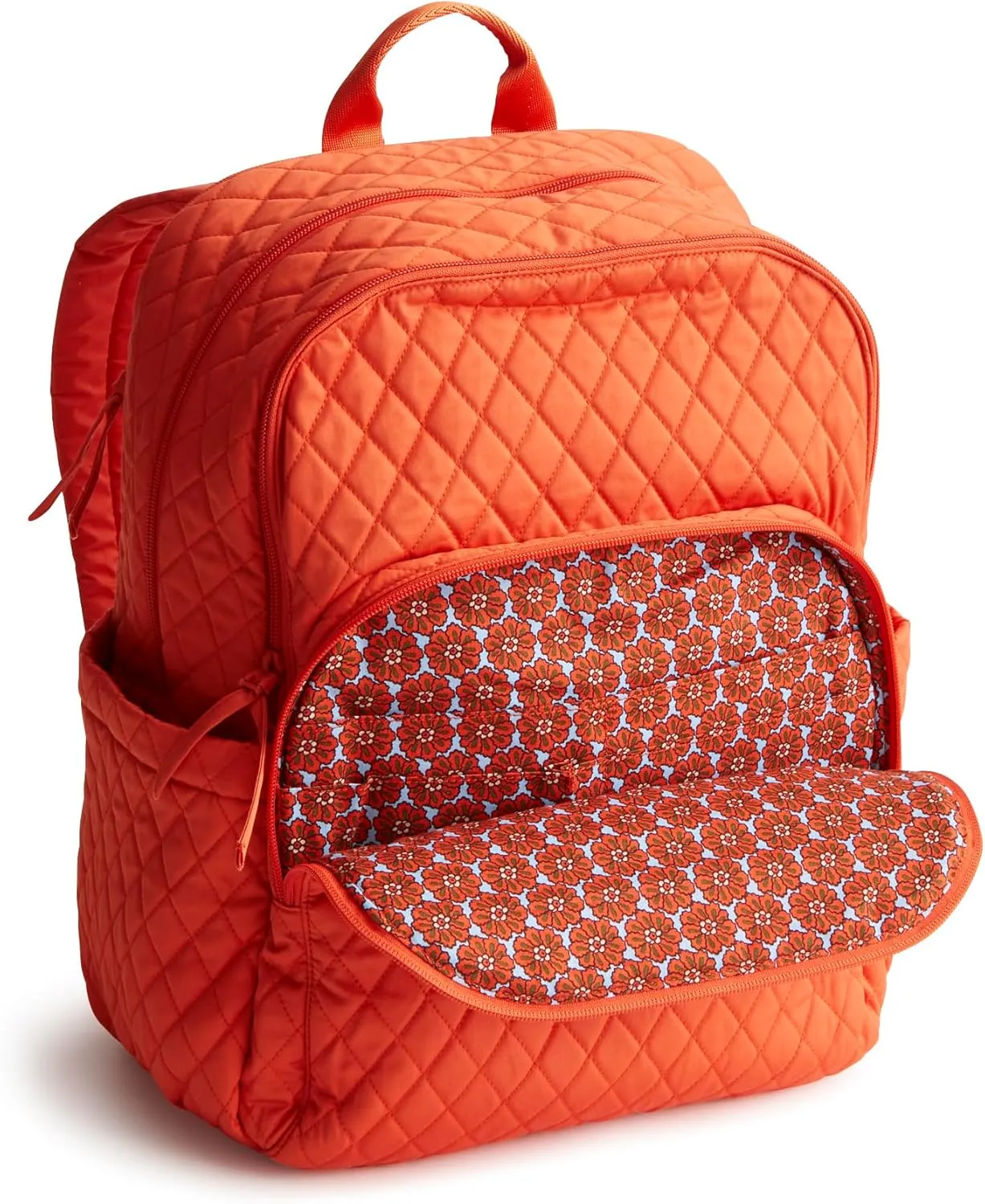 Vera Bradley Women's Premium Cotton Large Bancroft Backpack, Koi Orange, One Size