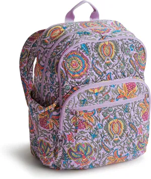 Vera Bradley Women's Premium Cotton Large Bancroft Backpack, Marrakesh, One Size
