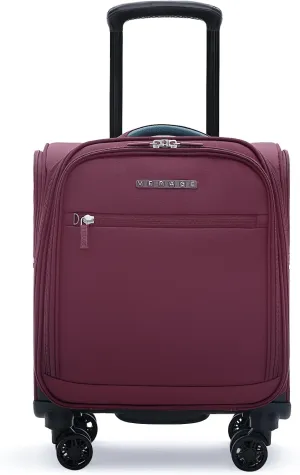 Verage 14 inch Underseat Carry On Luggage with Wheels, Grape red Softside Small Suitcase Spinner Wheeled Rolling Travel Laptop Bag for Airlines Airplanes Short Trip Men Women