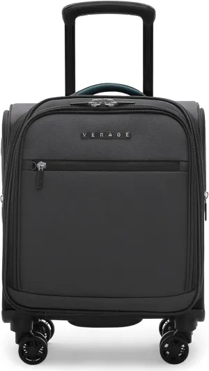 Verage 14.5 inch Underseat Carry On Luggage with Wheels, Softside Small Suitcase Spinner Wheeled Rolling Travel Laptop Bag for Airlines Men Women (Grey, 14.5-Inch Plus Underseat)