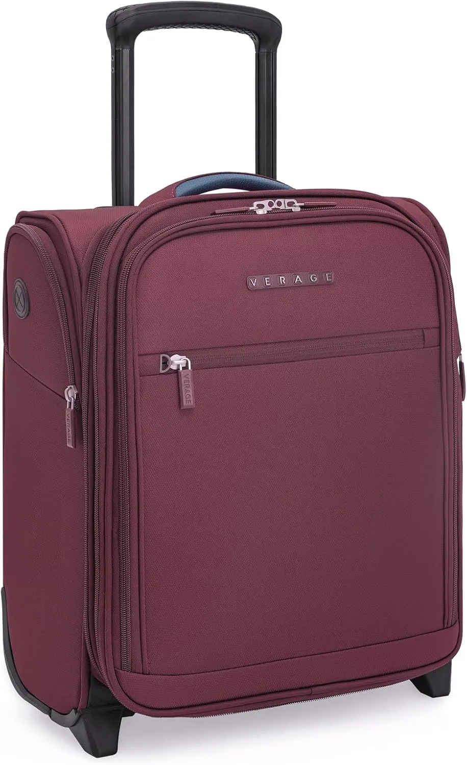 Verage 16 inch Underseat Carry On Luggage with Wheels, Grape red Softside Small Suitcase Spinner Wheeled Rolling Travel Laptop Bag for Airlines Airplanes Short Trip Men Women