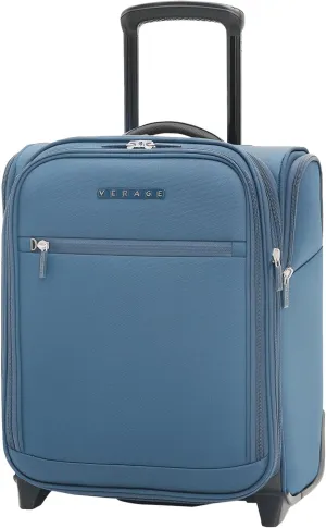 Verage Carry On Underseat Luggage with 2 Wheels & USB Port, 16 Inch Coast Blue Wheeled Spinner Bag Carry-on Luggages for Airlines, Lightweight Suitcase Men Women, Pilots and Crew