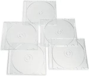 Verbatim CD DVD Blu-Ray Clear Slim Jewel Cases, 5.2 mm – 25 Pack