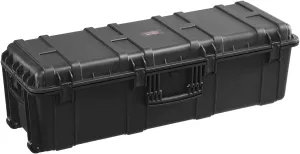 VEVOR Weatherproof Hard Case, Heavy Duty Protective Dry Box Case with Pre-Cut Foam & Retractable Pull Handles for Travel, Hunt, Military, Tactical, IP67 Waterproof Case for Cameras(112x41x34)