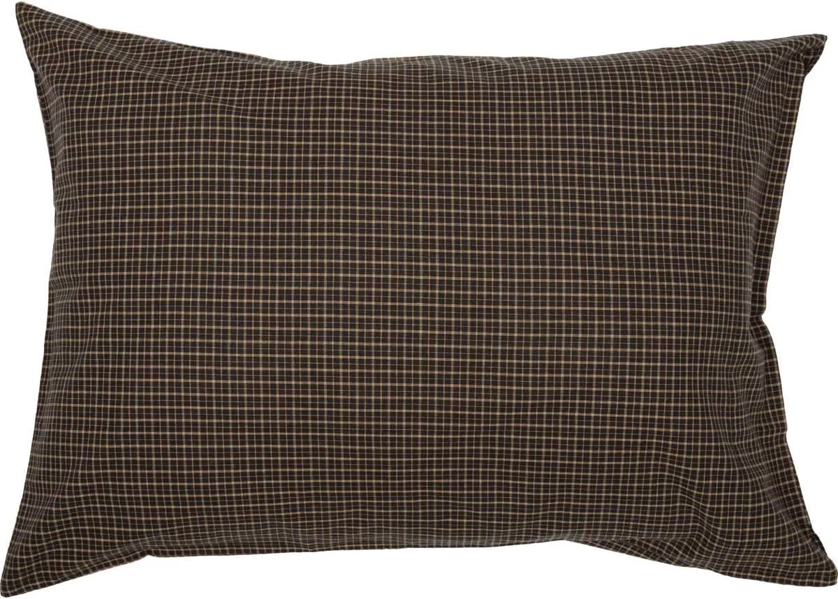 VHC Brands Kettle Grove Standard Pillow Case Set of 2 21x30 Country Primitive Bedding Accessory, Country Black