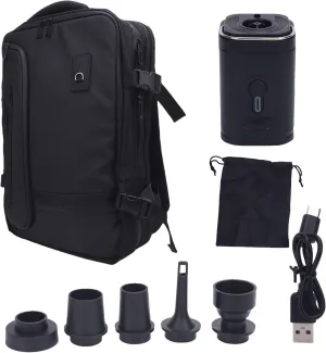 ViaGasaFamido Vacuum Travel Backpack, Space Saving Compression Design, with Lock, Expandable and Spacious, for Short and Long Trips, Oxford Cloth Material, Black Color